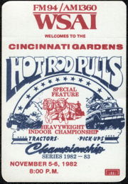 ##MUSICBP1651 - OTTO Cloth Radio Pass for the 1982 Hot Rod Pulls Heavyweight Championship