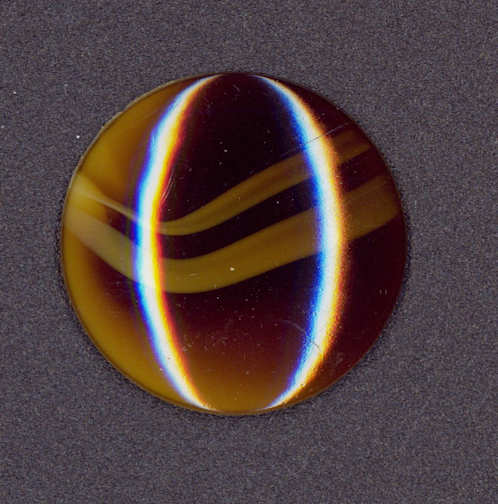 #BEADS0651 - Huge 38mm Tiger Eye Glass Cabochon - West German