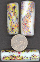 #BEADS0149 - Very Large Very Colorful Ceramic Handmade Splatter Glass Bead