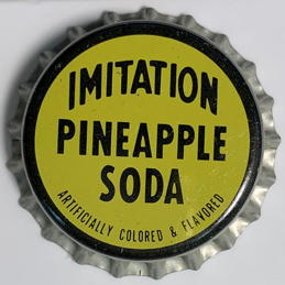 #BF347 - Group of 10 Imitation Pineapple Soda Cork Lined Soda Bottle Caps