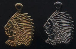 #BEADSC0277 - Pair of Metal Indian Head Charms ...