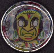 #TY389 - Tin Pill Puzzle with Lithographed Indian Chief - Japan