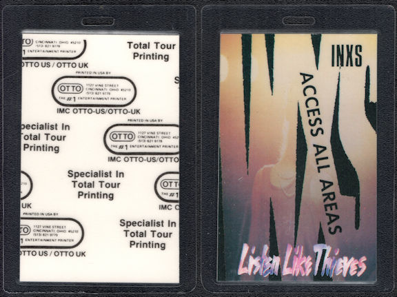 ##MUSICBP0564 - 1985 INXS Laminated OTTO Access All Areas Backstage Pass from the Listen Like Thieves World Tour