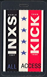 ##MUSICBP0325  - 1987-88 INXS Laminated Backstage Pass from the Kick World Tour