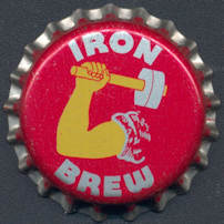 #BC133 - Group of 10 Iron Brew Cork Lined Soda Bottle Caps