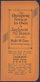 #UPaper143 - Advertising Notebook for Jackson Fence in Chester Hill, Ohio