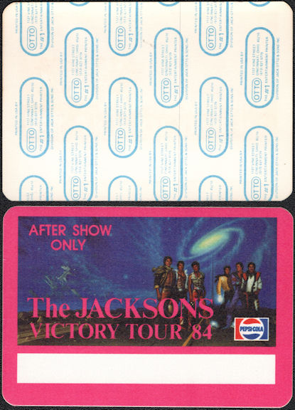 ##MUSICBP0530  - Group of 4 Different The Jacksons 1984 Victory Tour After Show OTTO Cloth Backstage Passes