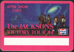 ##MUSICBP0530  - Group of 4 Different The Jacksons 1984 Victory Tour After Show OTTO Cloth Backstage Passes