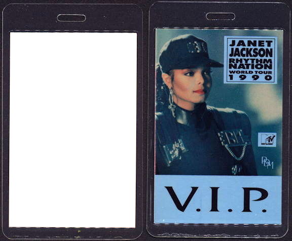 ##MUSICBP1282 - Rare Janet Jackson Laminated Backstage Pass from the 1990 Rhythm Nation Tour