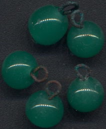 #BEADS0840 - Group of 10 Translucent Jade Colored Glass Dangler Beads with Metal Loop