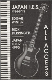 ##MUSICBP0670 - Edgar Winter and Rick Derringer OTTO Cloth Backstage All Access Pass from the 1990 Japan Tour