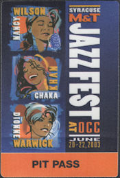 ##MUSICBP0888 - JazzFest OTTO Cloth Backstage Pass - Nancy Wilson, Chaka Khan, and Dionne Warwick