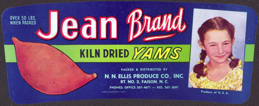 #ZLC249 - Jean Brand Kiln Dried Yam Crate Label