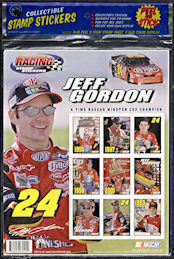 #BGTransport139 - Group of 12 Large Packages of Licensed Nascar Jeff Gordon Stamp Stickers