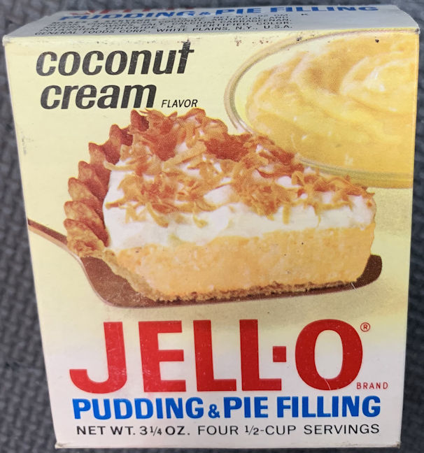 Full Unopened Box of JellO Coconut Cream Pudding and Pie Filling