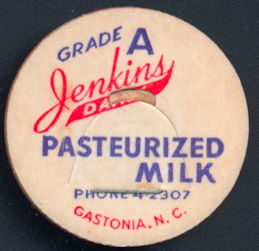 #DC174 - Jenkins Dairy Pasteurized Milk Bottle Cap