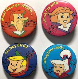 #CH565 - Group of 4 DIfferent Scarce Classic Licensed Jetsons Pinbacks