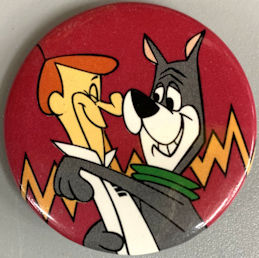 #CH633 - Licensed Jetsons Pinback Featuring George and Astro