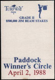 ##MUSICBP1184 - April 2, 1988 Jim Beam Stakes Paddock Winner's Circle OTTO Pass