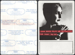 ##MUSICBP0903 - Joan Baez OTTO Cloth Backstage Pass from the Play Me Backwards Tour