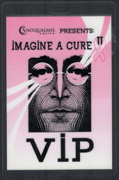 ##MUSICBP0452 - Rare Perri Laminated Backstage Pass from the Imagine a Cure Concert - John Lennon Pictured