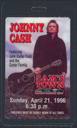 ##MUSICBP0162 - Johnny Cash Laminated OTTO Backstage Pass for his Concert at Sam's Town Casino in 1996