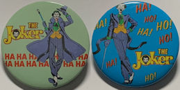 #CH534 - Pair of Different Joker (Batman) Pinbacks - Licensed DC Comics 1982