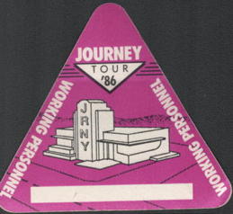 ##MUSICBP0207  - 1986  Journey Working Personnel Raised on Radio Tour OTTO Cloth Backstage Pass