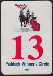 ##SP710 - May 7, 1988 Kentucky Derby Paddock Winner's Circle OTTO Pass - As low as $2.50 Each