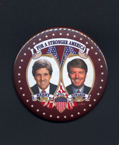 #PL318 - Large Kerry Edwards Jugate Pin - For a Stronger America