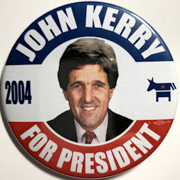 #PL388 - Very Large John Kerry For President 2004 Pinback