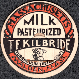 #DC210 - T. F. Kilbride Pasteurized MIlk  Bottle Cap - Tuberculosis Related