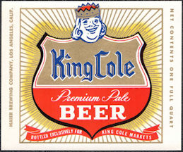 #ZLBE130 - King Cole Beer Bottle Label - Los An...