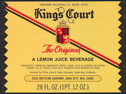 #ZLS212 - Kings Court Soda Bottle Label