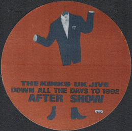 ##MUSICBP0920 - The Kinks OTTO Cloth "After Show" Backstage Pass from the UK Jive Tour