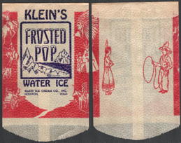 #PC031 - Klein's Frosted Pop Water Ice Bag - Western Theme