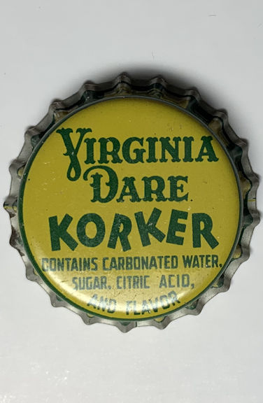 #BC239 - Group of 10 Uncommon Virginia Dare Korker Cork Lined Soda Bottle Caps
