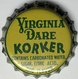 #BC239 - Group of 10 Uncommon Virginia Dare Korker Cork Lined Soda Bottle Caps