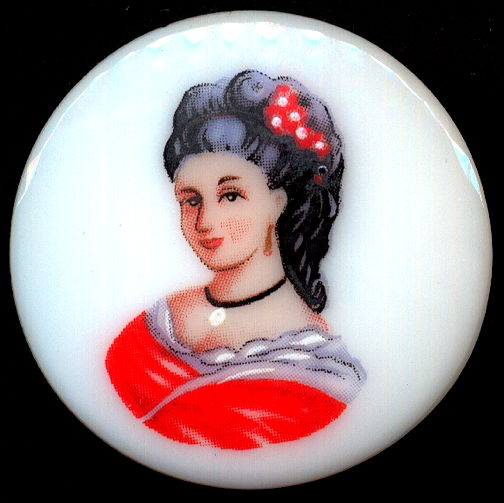 #BEADS0797 - Very Large 35mm Red Lady Glass Cameo