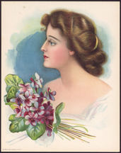 #MSPRINT200 - 1910 Victorian Print - Lady with Wild Geranium Corsage