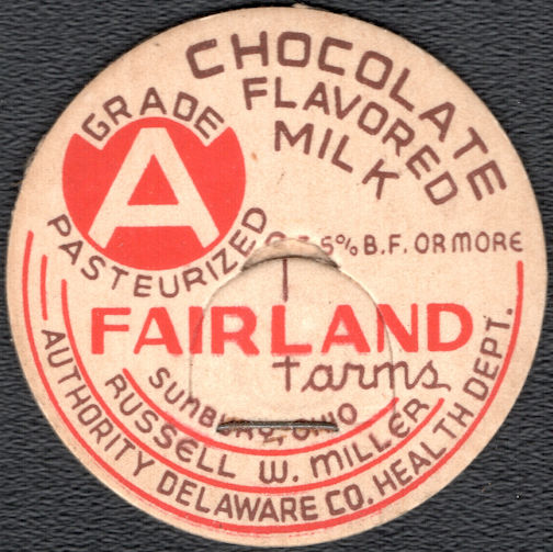 #DC240 - Fairland Farms Chocolate Flavored Milk Bottle Cap - Sunbury, Ohio