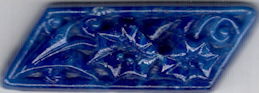 #BEADS0875 - Large 32mm Glass Lapis Cabachon with Heavy Embossing