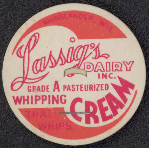 #DC108 - Lassig's Dairy Whipping Cream Milk Bottle Cap