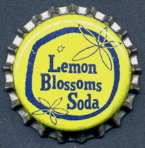 #BF146 - Group of 10 Cork Lined Lemon Blossoms Soda Bottle Caps