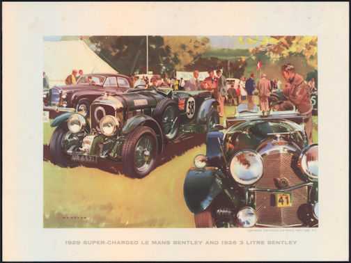 #MSPRINT276- 1929 Super-Charged Le Mans Bentley and 1926 3 Litre Bentley Wootton Print - As low as $5 each