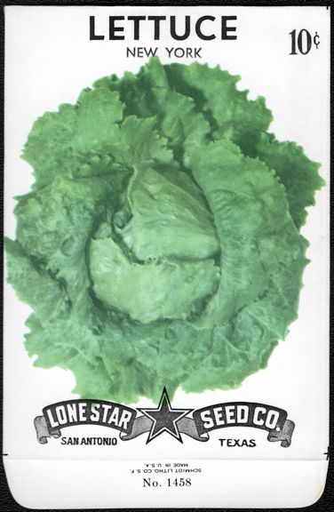 #CE058 - New York Lettuce Lone Star 10¢ Seed Pack - As Low As 50¢ each