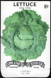 #CE058 - New York Lettuce Lone Star 10¢ Seed Pa...