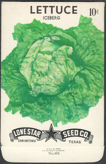 #CE59.2 - Iceberg Lettuce Lone Star 10¢ Seed Pack - As Low As 50¢ each