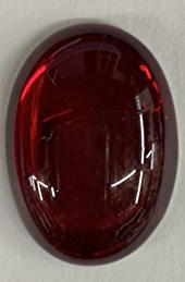#BEADS1114 - Large 25mm Oblong Ruby Red Glass Cabochon with Gold Foil Back