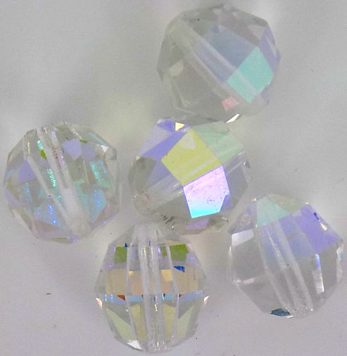 #BEADS0571 - Huge Multifaceted Highly Polished Aurora Borealis Glass Crystal Bead - As low as 30¢ each